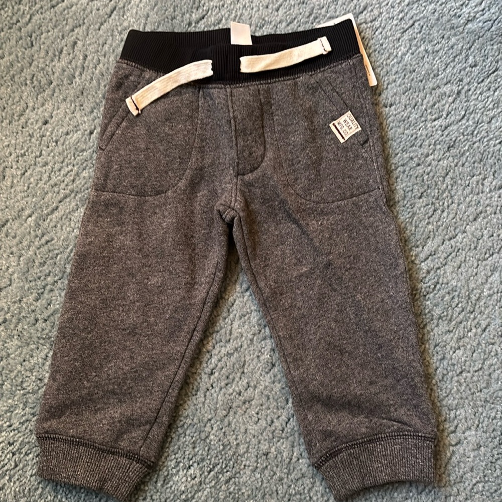 Carters grey sweat pants 12 months BNWT. Perfect!